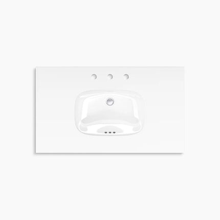 Kohler Spacity 36" wall-hung bathroom vanity cabinet with sink and quartz top K-32171-ASB-0 - Plumbing Market