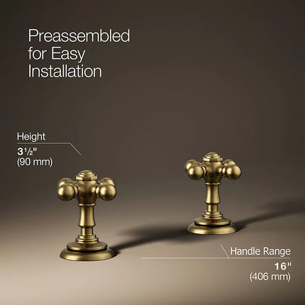 Kohler Artifacts Cross bathroom sink faucet handles K-98068-3-2MB - Plumbing Market