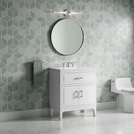 Kohler Seer 30" bathroom vanity cabinet with sink and quartz top K-33552-ASB-0 - Plumbing Market