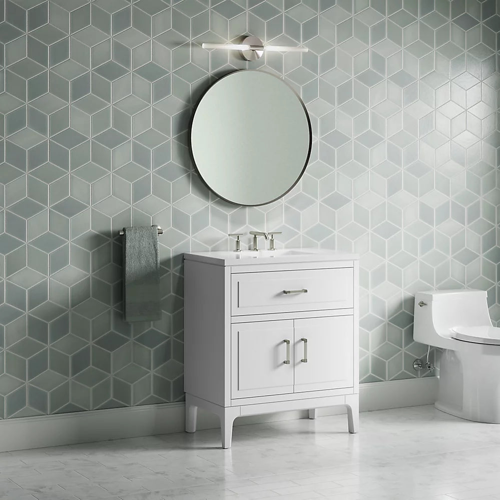 Kohler Seer 30" bathroom vanity cabinet with sink and quartz top K-33552-ASB-0 - Plumbing Market