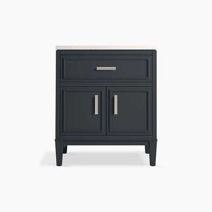 Kohler Southerk 30" bathroom vanity cabinet with sink and quartz top K-33544-ASB-1WX - Plumbing Market