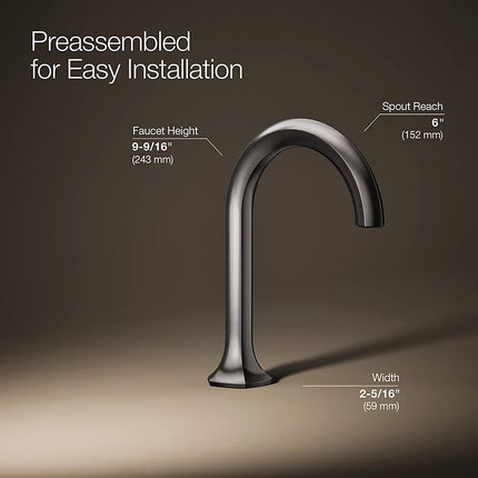 Kohler Occasion Bathroom sink faucet spout with Cane design, 1.2 gpm K-27008-TT - Plumbing Market