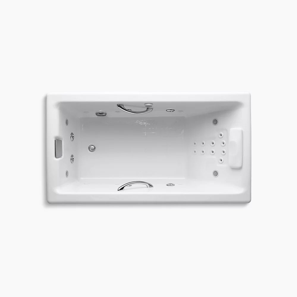 Kohler Tea-for-Two 66" x 36" drop-in Effervescence whirlpool bath K-856-V-0 - Plumbing Market