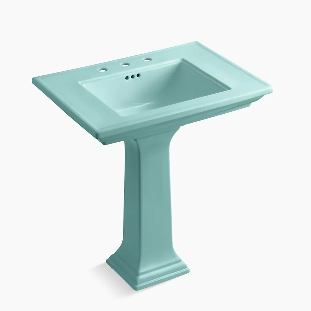 Kohler Memoirs Stately 30-3/4" rectangular pedestal bathroom sink K-2268-8-H15 - Plumbing Market