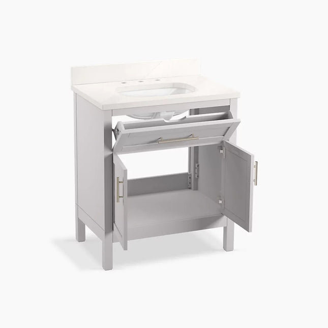 Kohler Hadron 30" bathroom vanity cabinet with sink and quartz top K-39604-ASB-AGA - Plumbing Market