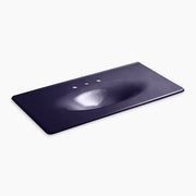 Kohler Iron/Impressions 43" Enameled cast iron vanity top with integrated oval sink K-3052-8-DGB - Plumbing Market