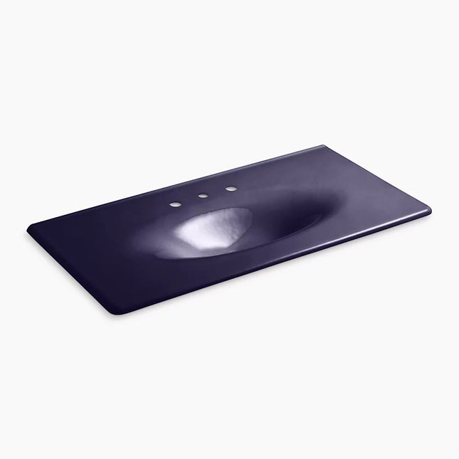 Kohler Iron/Impressions 43" Enameled cast iron vanity top with integrated oval sink K-3052-8-DGB - Plumbing Market