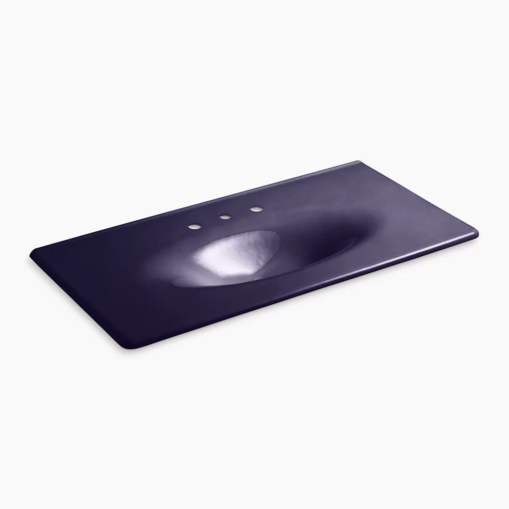 Kohler Iron/Impressions 43" Enameled cast iron vanity top with integrated oval sink K-3052-8-DGB - Plumbing Market