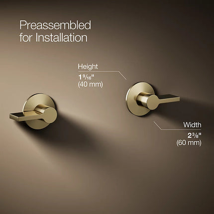 Kohler Components Wall-mount bathroom sink faucet Lever handle trim K-T77981-4-AF - Plumbing Market