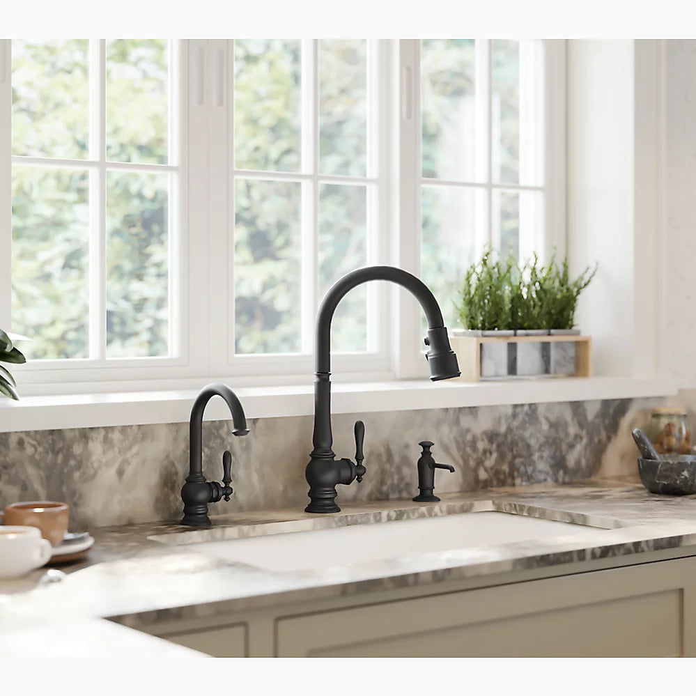 Kohler Artifacts Touchless pull-down kitchen sink faucet with three-function sprayhead K-29709-VS - Plumbing Market