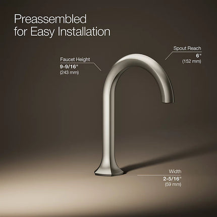 Kohler Occasion Bathroom sink faucet spout with Cane design, 1.2 gpm K-27008-BN - Plumbing Market