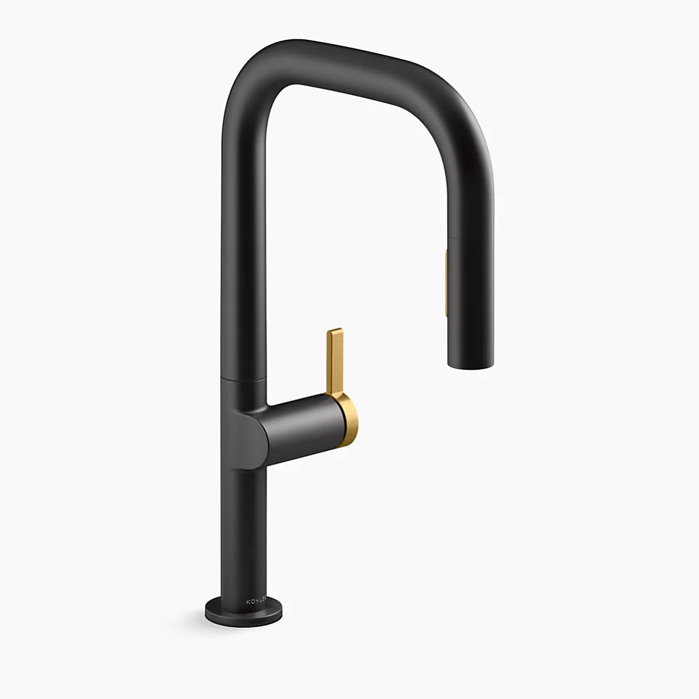 Kohler Components Pull-down kitchen sink faucet with two-function sprayhead K-28269-BMB - Plumbing Market