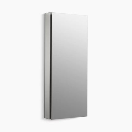 Kohler Catalan 15" W x 36-1/8" H aluminum single-door medicine cabinet with 170 degree hinge K-2938-PG-SAA - Plumbing Market