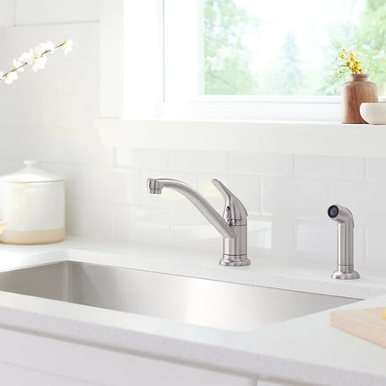 Kohler Jolt Single-handle kitchen sink faucet with side sprayer K-30614-VS - Plumbing Market