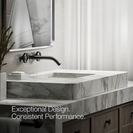 Kohler Components Wall-mount bathroom sink faucet Industrial handle trim K-T77981-9-BL - Plumbing Market