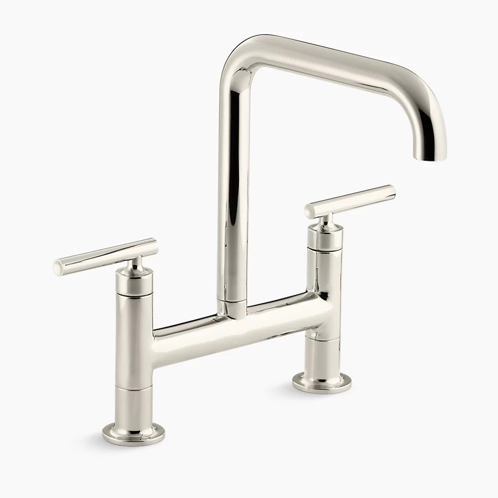 Kohler Purist Two-hole bridge kitchen sink faucet K-7547-4-SN - Plumbing Market