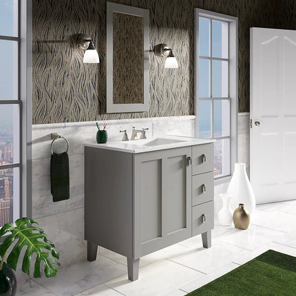 Kohler Poplin 36" bathroom vanity cabinet K-99533-LGR-1WT - Plumbing Market