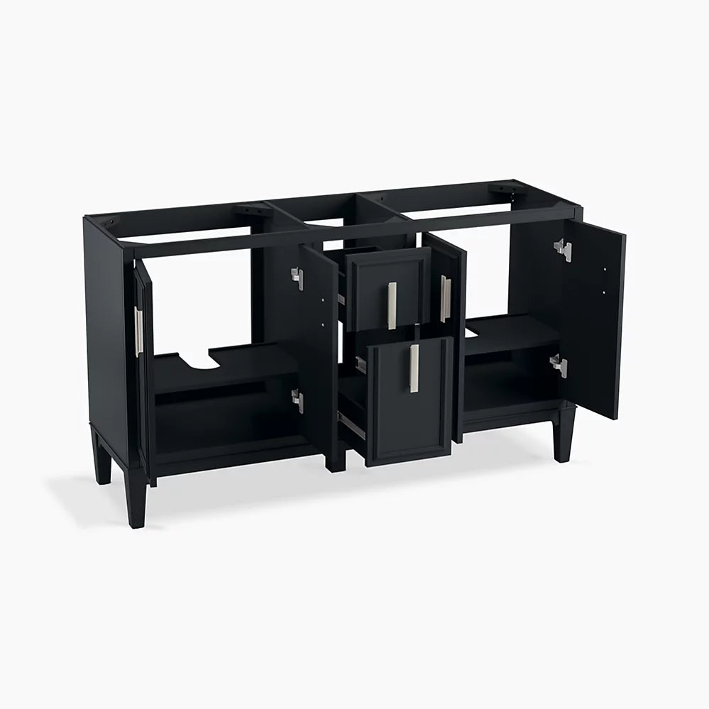Kohler Southerk 60" bathroom vanity cabinet with sinks and quartz top K-33547-ASB-1WX - Plumbing Market