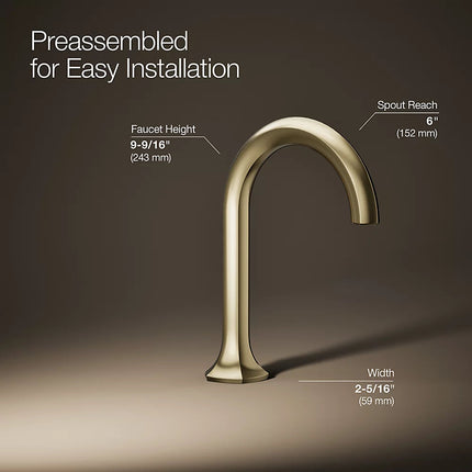 Kohler Occasion Bathroom sink faucet spout with Cane design, 0.5 gpm K-27008-N-AF - Plumbing Market