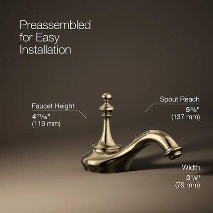 Kohler Artifacts with Tea design Bathroom sink faucet spout with Tea design, 1.2 gpm K-72758-AF - Plumbing Market