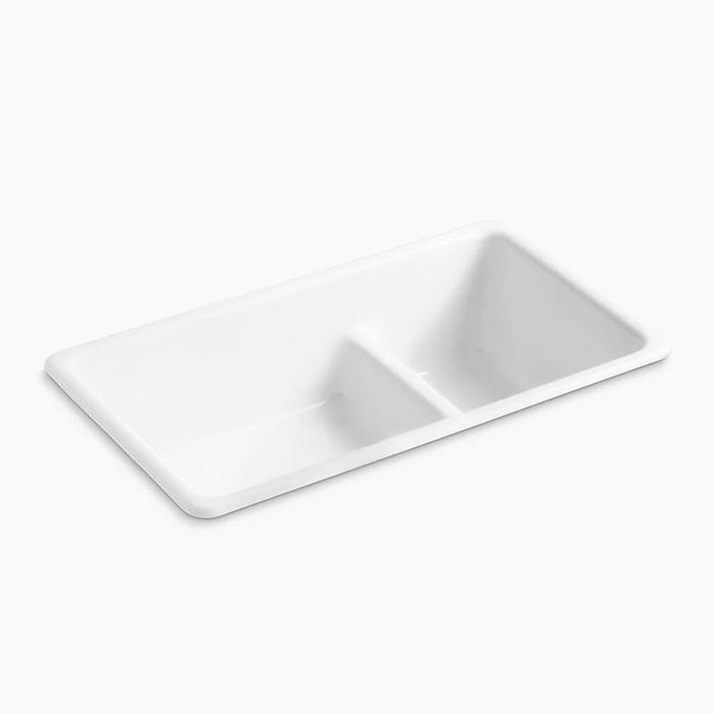 Kohler Iron/Tones Smart Divide 33" top-/undermount double-bowl kitchen sink K-6625-0 - Plumbing Market
