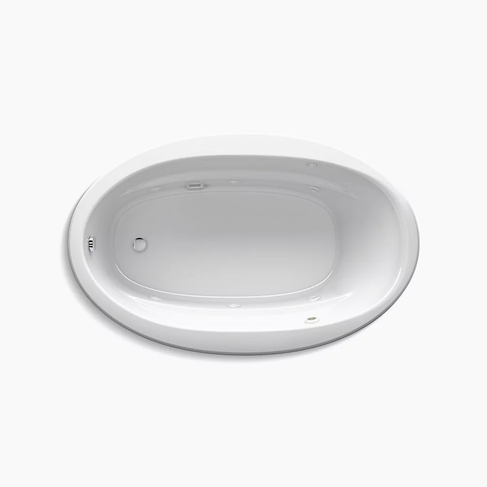 Kohler Sunward 66" x 42" drop-in whirlpool bath with Bask heated surface K-6347-W1-0 - Plumbing Market