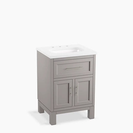 Kohler Quo 24" bathroom vanity cabinet with sink and quartz top K-28379-ASB-1WT - Plumbing Market