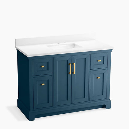 Kohler Charlemont 48" bathroom vanity cabinet with sink and quartz top K-29262-BD1-TDB - Plumbing Market