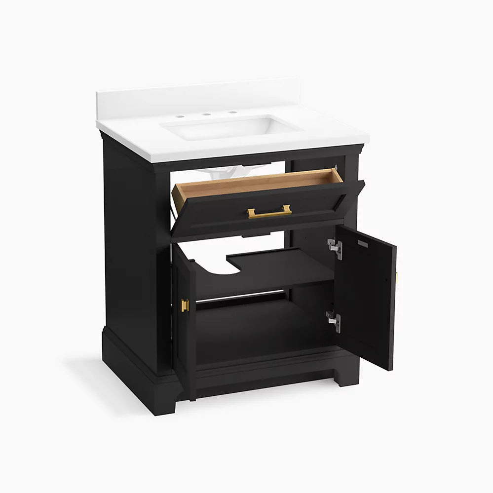 Kohler Charlemont 30" bathroom vanity cabinet with sink and quartz top K-29260-BD1-DWG - Plumbing Market
