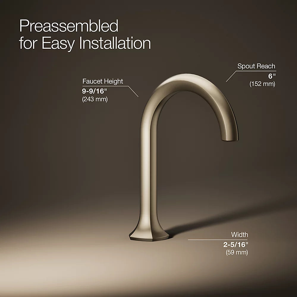 Kohler Occasion Bathroom sink faucet spout with Cane design, 1.2 gpm K-27008-BV - Plumbing Market