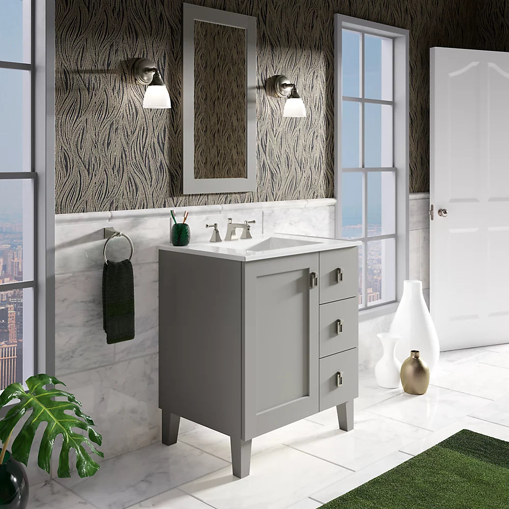 Kohler Poplin 30" bathroom vanity cabinet K-99530-LGR-1WT - Plumbing Market