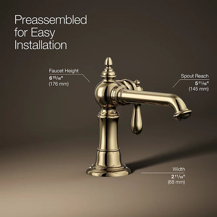 Kohler Artifacts Single-handle bathroom sink faucet, 1.2 gpm K-72762-9M-AF - Plumbing Market