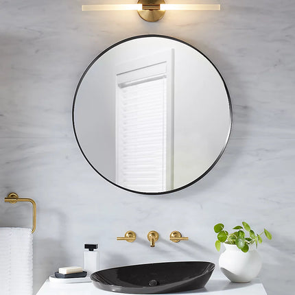 Kohler Essential 28" round framed mirror K-26050-BLL - Plumbing Market