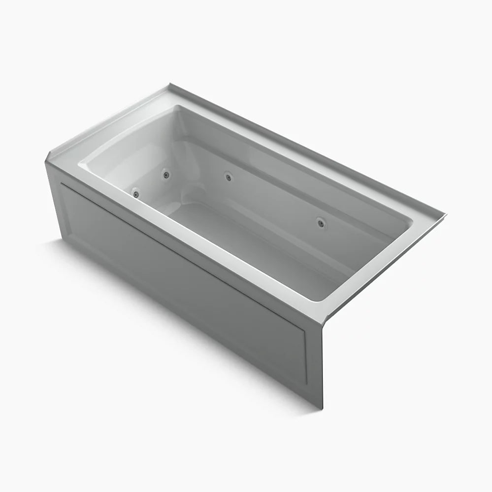 Kohler Archer 66" x 32" alcove whirlpool bath with Bask heated surface, right drain K-1949-RAW-95 - Plumbing Market