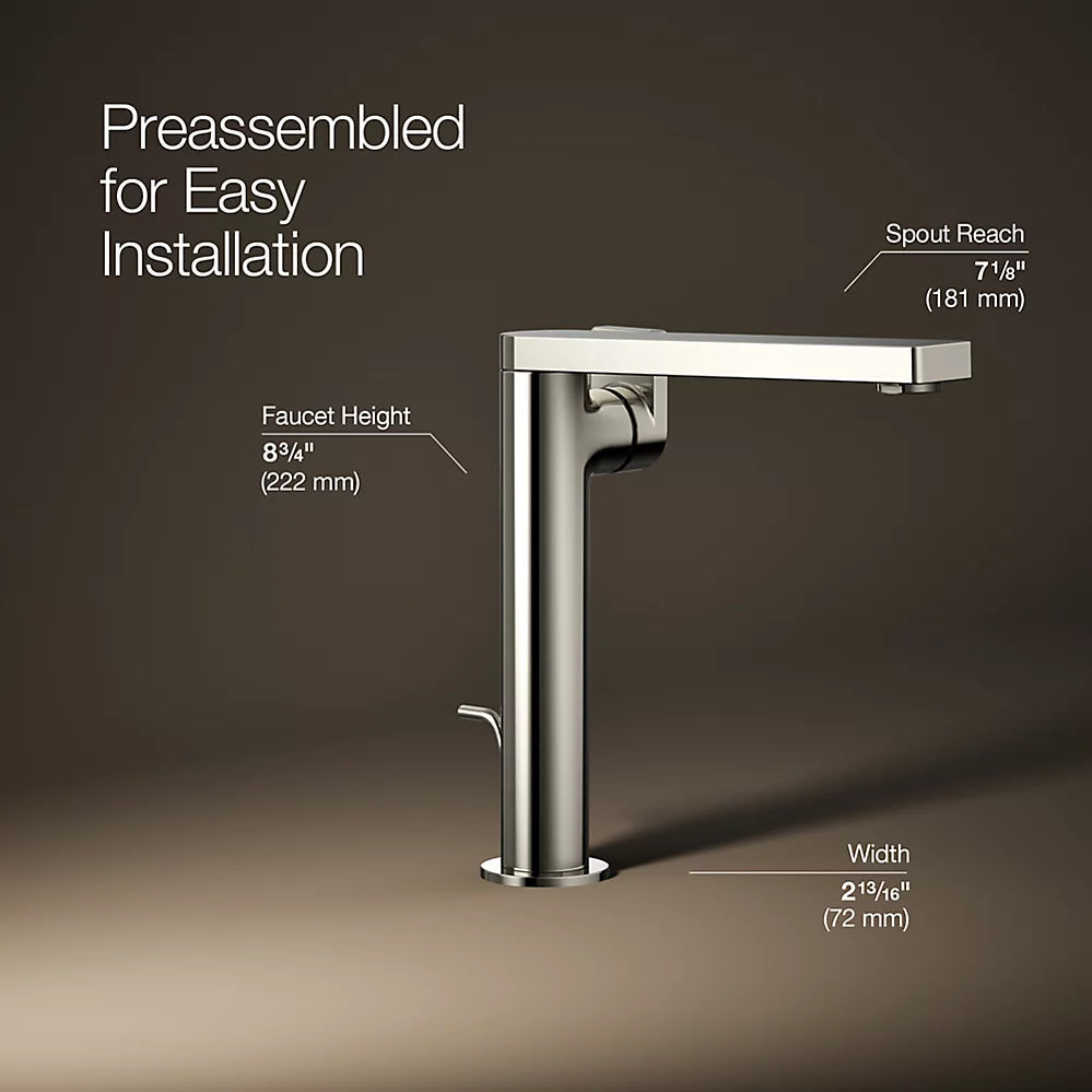 Kohler Composed Tall single-handle bathroom sink faucet with Lever handle, 1.2 gpm K-73168-4-SN - Plumbing Market