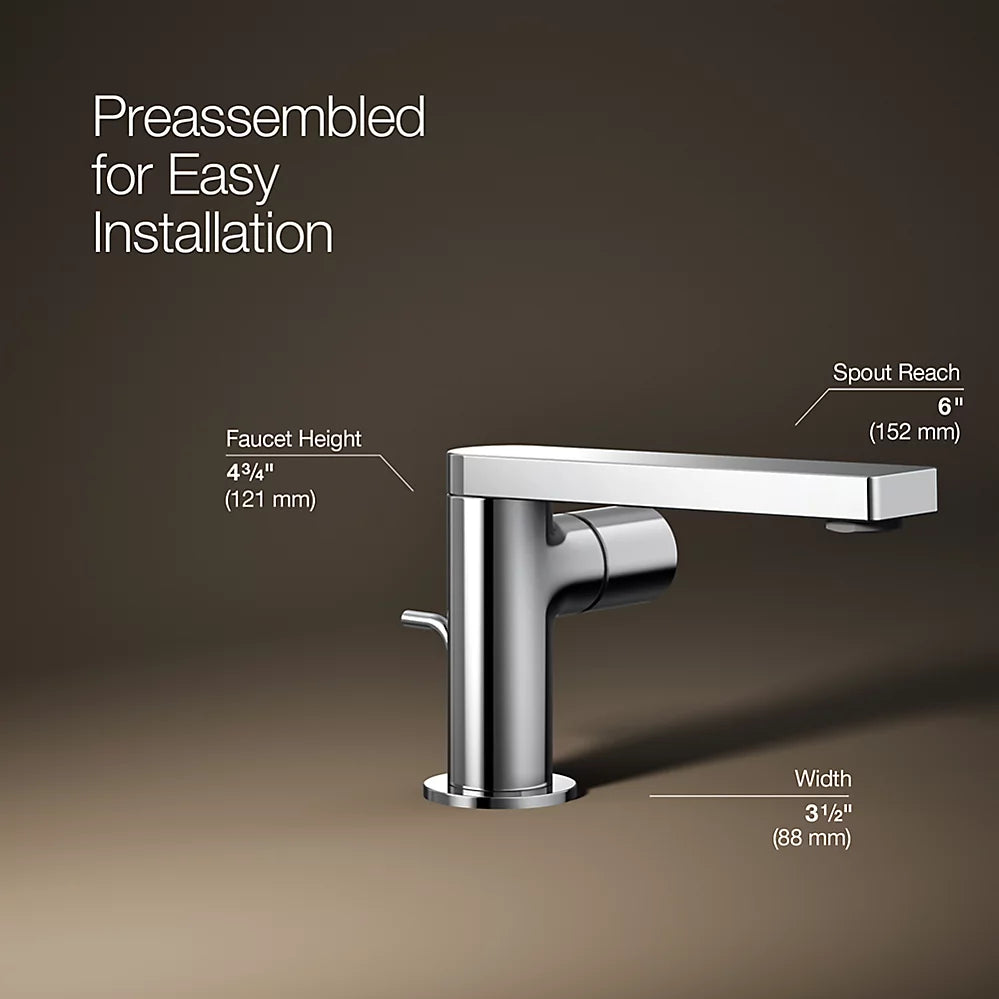 Kohler Composed Single-handle bathroom sink faucet with Cylindrical handle, 1.2 gpm K-73050-7-CP - Plumbing Market