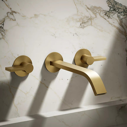 Kohler Components Wall-mount bathroom sink faucet spout with Ribbon design, 1.2 gpm K-T23888-2MB - Plumbing Market