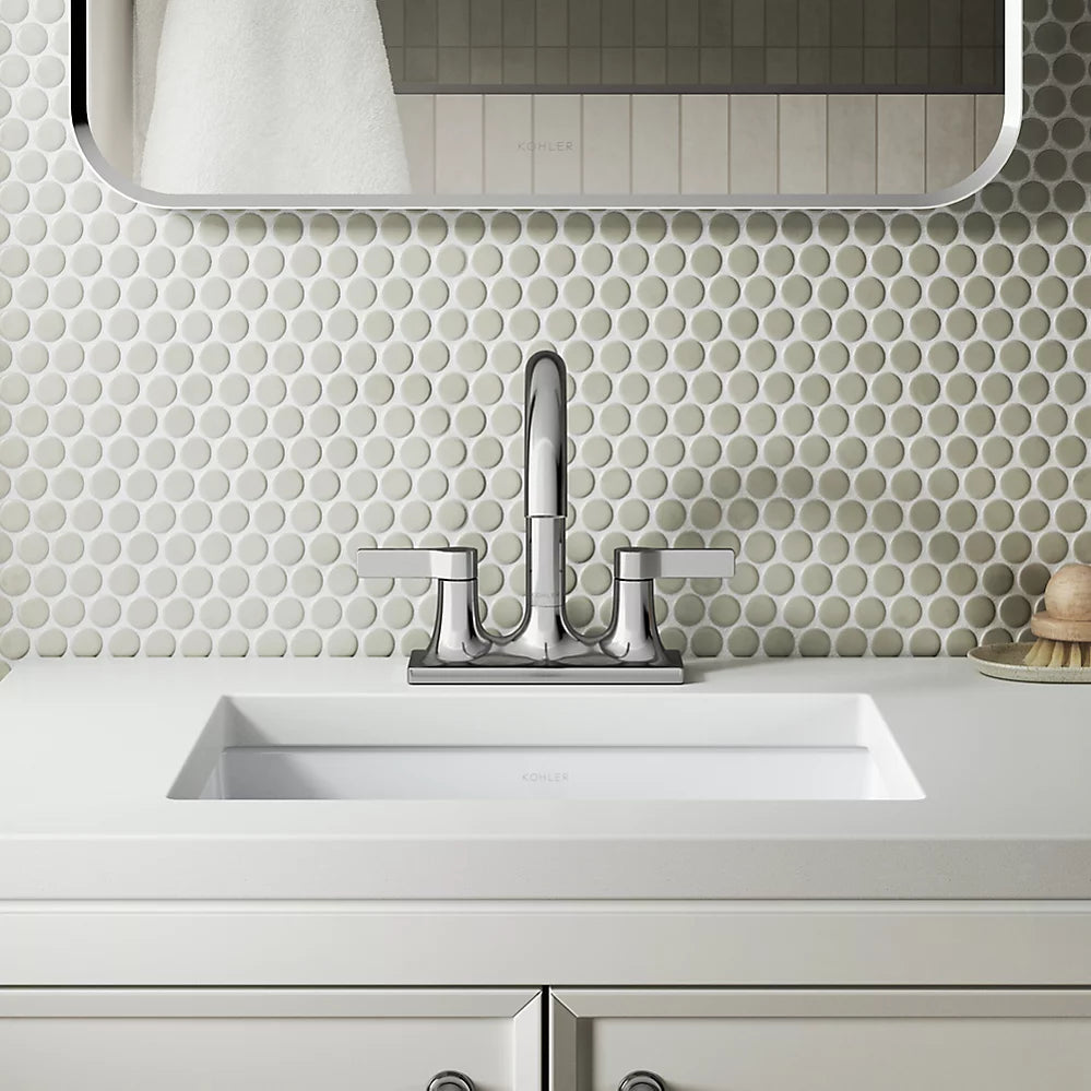 Kohler Venza Centerset bathroom sink faucet, 1.2 gpm K-28124-4-CP - Plumbing Market