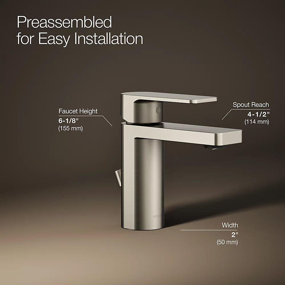 Kohler Parallel Single-handle bathroom sink faucet, 0.5 gpm K-23472-4N-BN - Plumbing Market
