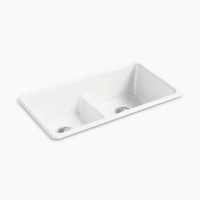 Kohler Iron/Tones Smart Divide 33" top-/undermount double-bowl kitchen sink K-5312-FF - Plumbing Market