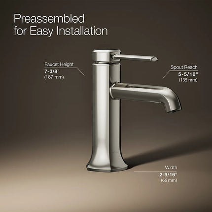 Kohler Occasion Single-handle bathroom sink faucet, 0.5 gpm K-27000-4N-SN - Plumbing Market