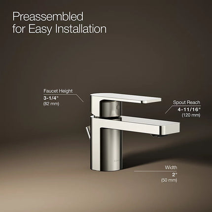 Kohler Parallel Low single-handle bathroom sink faucet, 0.5 gpm K-24804-4N-SN - Plumbing Market