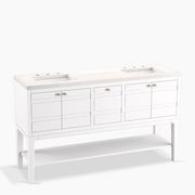 Kohler Helst 60" bathroom vanity cabinet with sinks and quartz top K-33525-ASB-0 - Plumbing Market