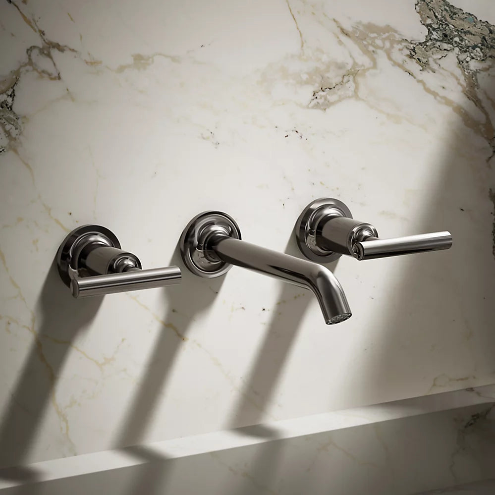 Kohler Purist Wall-mount bathroom sink faucet trim with Lever handles, 1.2 gpm K-T14413-4-TT - Plumbing Market