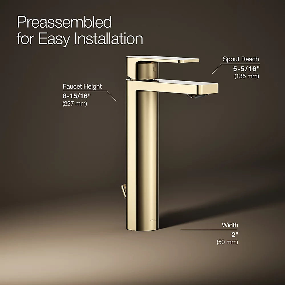 Kohler Parallel Tall single-handle bathroom sink faucet, 0.5 gpm K-23475-4N-AF - Plumbing Market