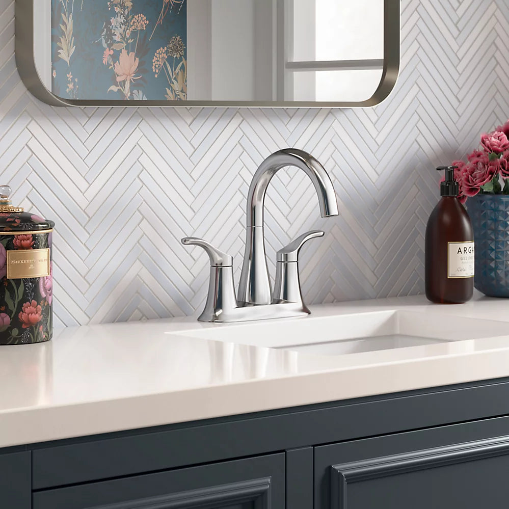 Kohler Simplice Centerset bathroom sink faucet, 1.2 gpm K-27388-4-CP - Plumbing Market
