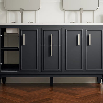 Kohler Southerk 60" bathroom vanity cabinet with sinks and quartz top K-33547-ASB-1WX - Plumbing Market