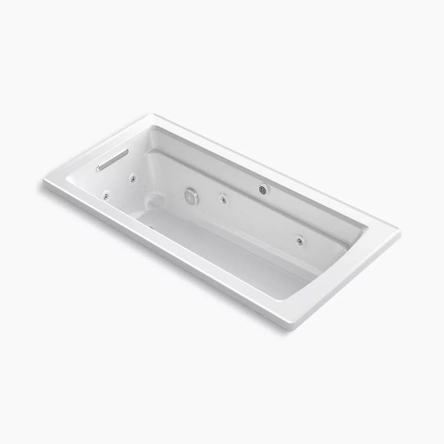 Kohler Archer 66" x 32" drop-in Heated BubbleMassage air bath with whirlpool K-1949-XHGH-0 - Plumbing Market