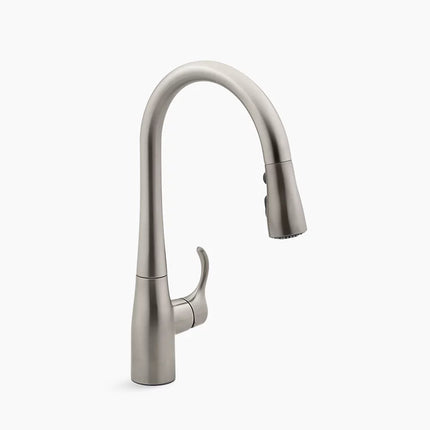 Kohler Simplice Compact pull-down kitchen sink faucet with three-function sprayhead K-597-VS - Plumbing Market