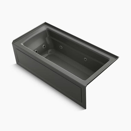 Kohler Archer 66" x 32" alcove whirlpool bath with Bask heated surface, right drain K-1949-RAW-58 - Plumbing Market